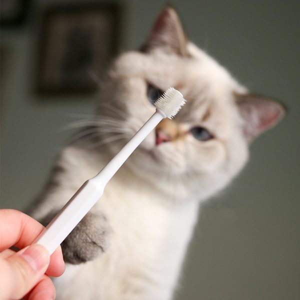 Pet Dog Cat Toothbrush 360 Degrees Oral Cleaning Teeth Improve Bad Breath Prevention Dental Calculus Toothpaste