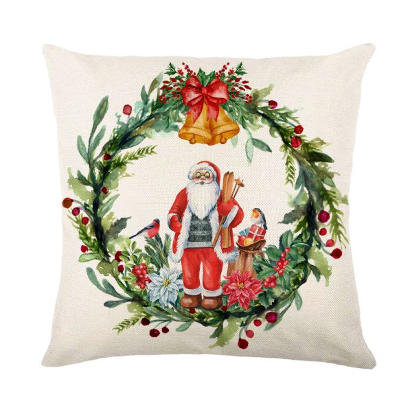 Christmas Decorations Pillow Covers Sofa Square Throw Pillow Cases Stamping Snowflake Waist Cushion Cover Home Bed Decor - Image 9