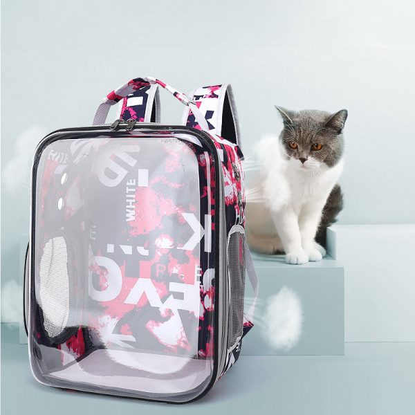 Cartoon Space Capsule Travel Breathable Pet Backpack Transparent - Image 3