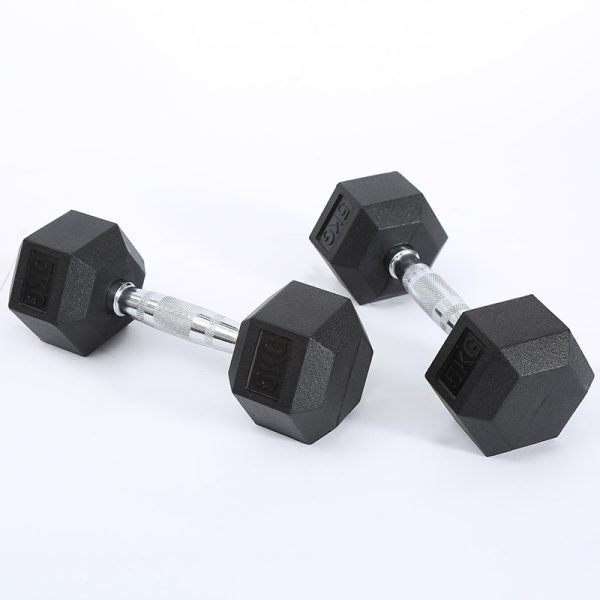 Fitness Hexagonal Rubberized Fixed Dumbbell - Image 4