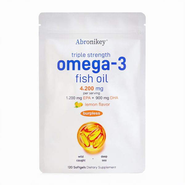 Abronikey Triple Strength  3 Fish Oil Supplements 4200mg Per Serving - Image 10