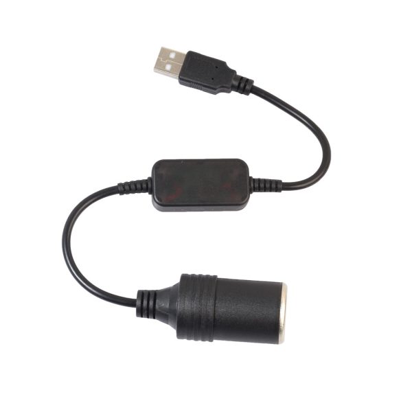 Black USB To Cigarette Lighter USB 5V To 12v Boost Power Adapter Cable - Image 6