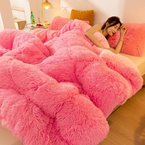 Super Soft Long Fleece Mink Crystal Velvet Thickened Warm Winter Quilt - Image 2