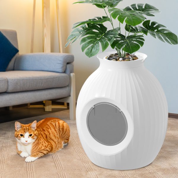 Flower Pot Style Fully Enclosed Deodorant Oversized Litter Box - Image 3