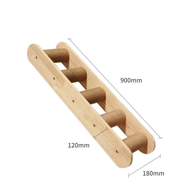 Pet Cat Climbing Frame Wall Type Solid Wood Wall Hanging Platform Ladder Pets Accessories - Image 8