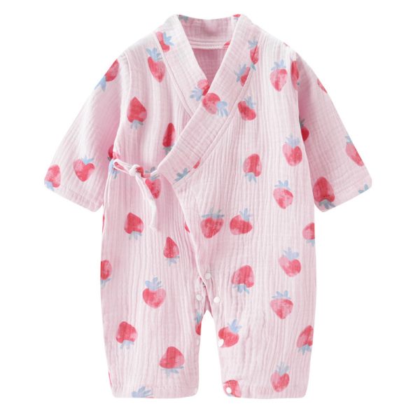 Summer Baby Jumpsuit Long-sleeved Gauze Pajamas - Image 4