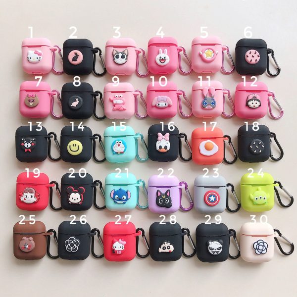 Compatible with Apple, AirPods protective jacket cute cartoon silicone anti-falling earphone jacket Japanese Korean women''s key-clasp hanging rope - Image 5