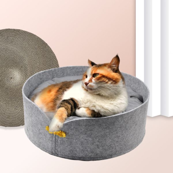 Corrugated Cat Scratcher, Removable And Washable Warm Claw Sharpener For Cats