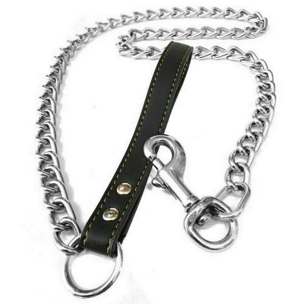 1PCS 1.2m Metal Chain Dog Lead Pet Puppy Leash Long Heavy Duty Anti-Chew Control - Image 10
