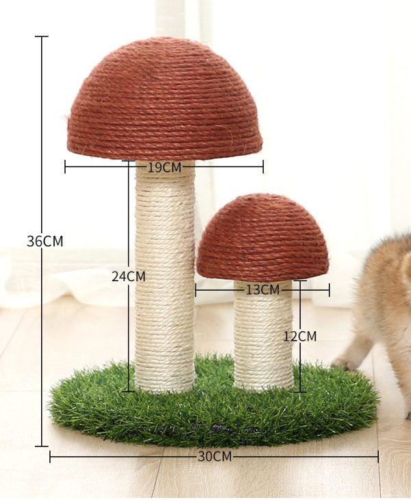 Natural linen mushroom scratching post - Image 5