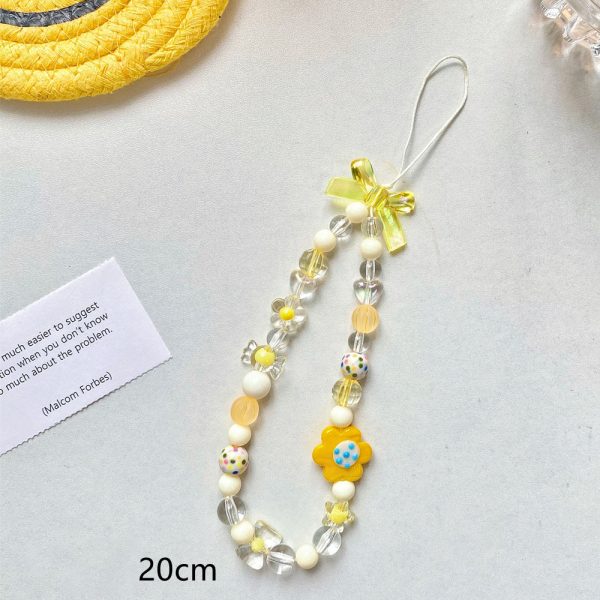 Beaded Flower Mobile Phone Lanyard Jewelry Accessories Hand Rope Lanyard - Image 3