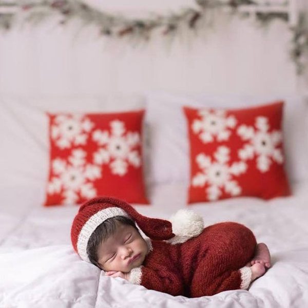 newborn clothing Christmas mohair hat  jumpsuit suit - Image 6