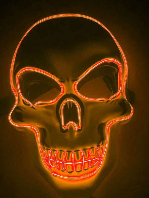 Halloween Skeleton Mask LED Glow Scary Mask - Image 6