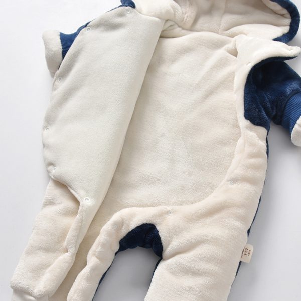 Bear embroidered hooded romper - Image 3