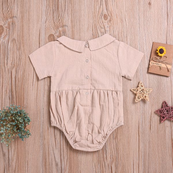 Baby Girl 3 Color Doll Collar Short Sleeve Halter - Image 6