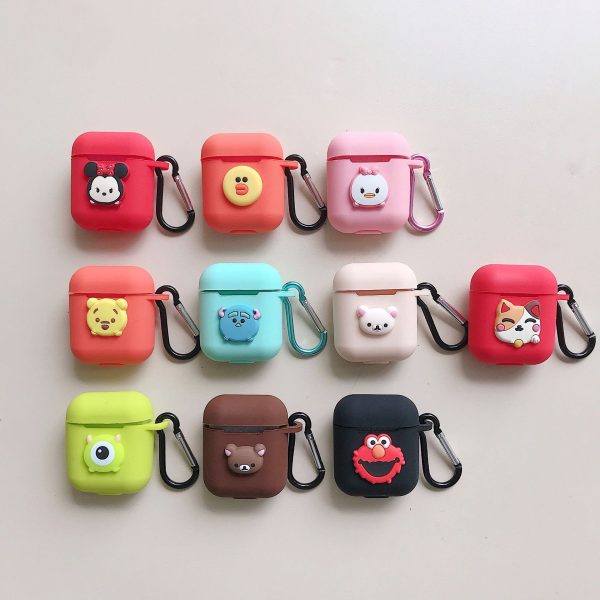 Compatible with Apple, AirPods protective jacket cute cartoon silicone anti-falling earphone jacket Japanese Korean women''s key-clasp hanging rope - Image 4