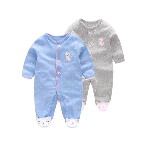 Animal pattern male and female baby long-sleeved romper