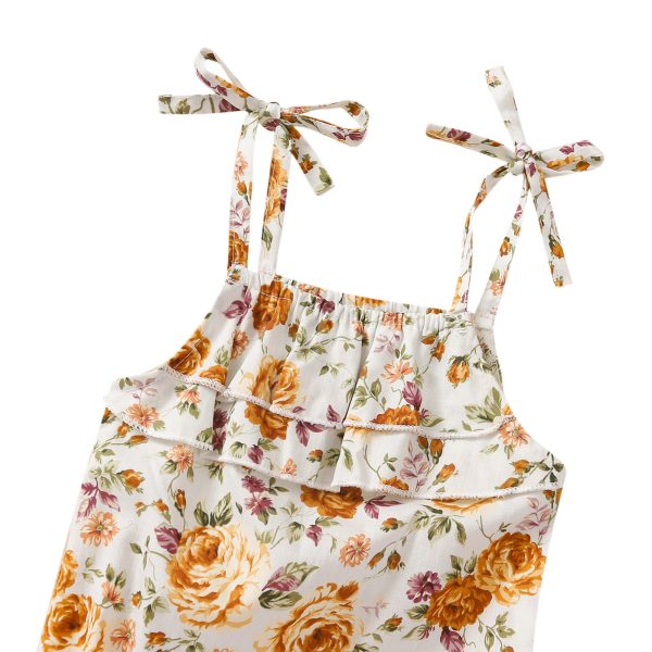 Baby Floral Tie - Up Jumpsuit - Image 5