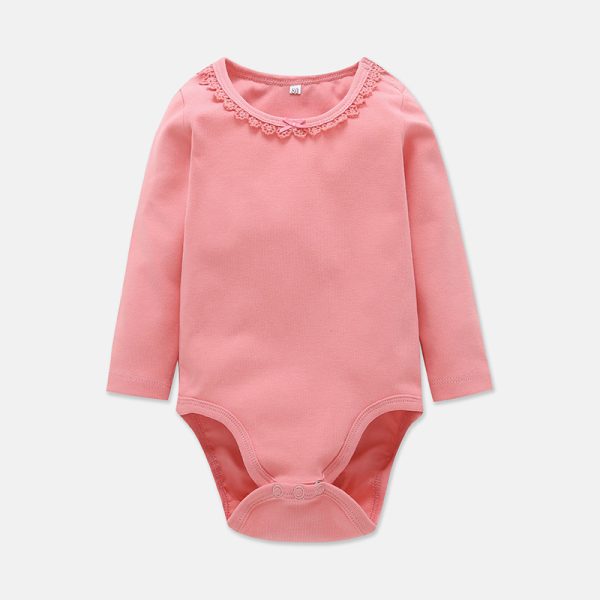 New Baby Solid Color Long-Sleeved Romper For Newborn Baby Fart Jumpsuit Cross-Border - Image 6