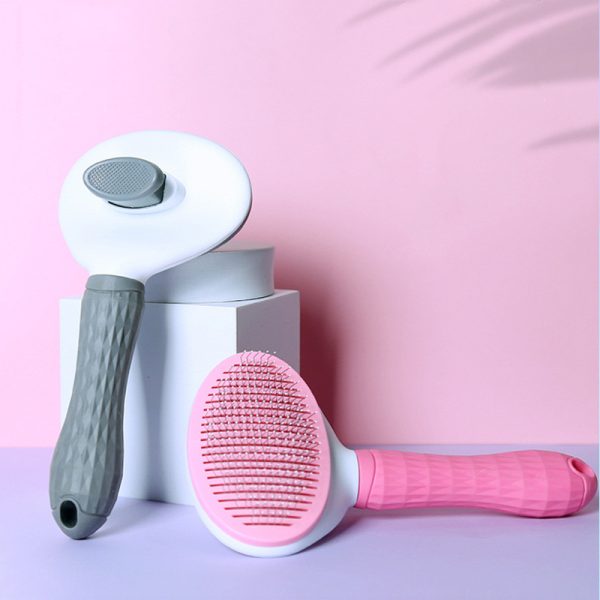 Cat Self-Cleaning Comb Stainless Steel Dog Comb Hair Brush One Key To Remove Floating Artifact