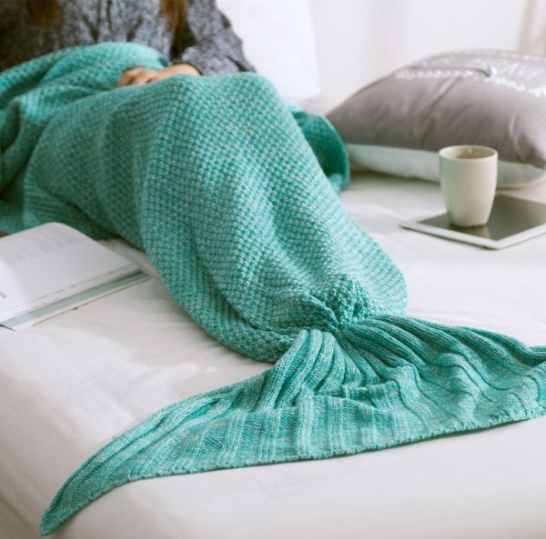 Mermaid Tail Blanket Knitted Crochet for Childern Super Soft Sleeping Blankets - Image 4