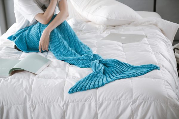 Mermaid Tail Blanket Knitted Crochet for Childern Super Soft Sleeping Blankets - Image 8