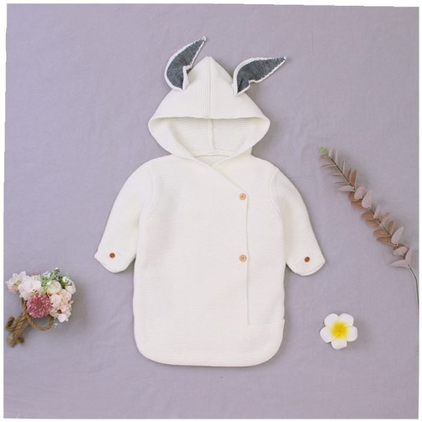 Baby Knitting Rabbit Sleeping Bags Hold Blanket - Image 6