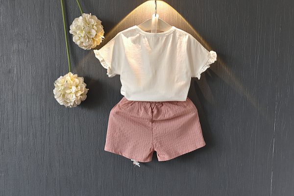 Girls Short Sleeve T-shirt Shorts Two-piece Suit - Image 3