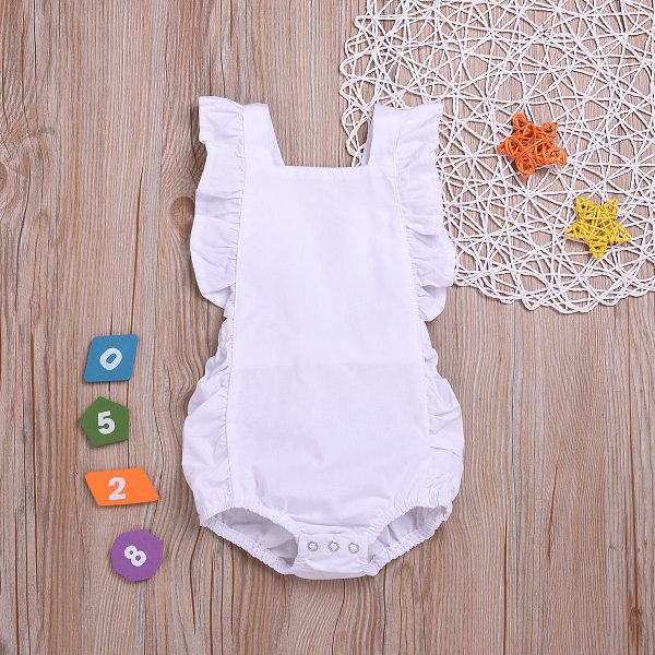 Children's Clothing Solid Color One Piece Triangle Romper - Image 2