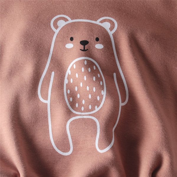 Cartoon Big Bear Print Long Sleeved Hooded Jumpsuit - Image 5