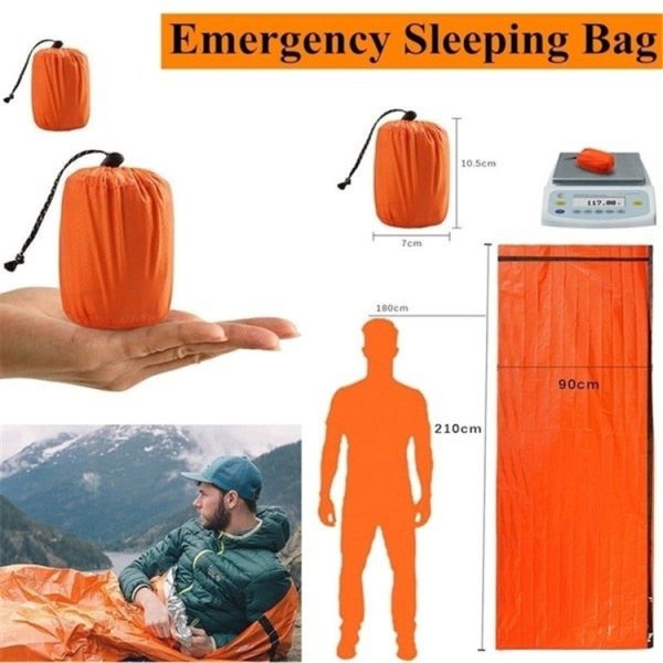 Outdoor Emergency Survival Sleeping Bag Portable Waterproof Reusable Blanket Camping Hiking Survival Rescue Thermal Blanket - Image 3