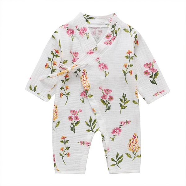 Baby Spring and Autumn Long Sleeve One-piece Printed Monk Clothes - Image 4