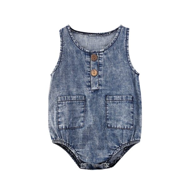 Baby Boy Summer Sleeveless Triangle Romper Romper - Image 3