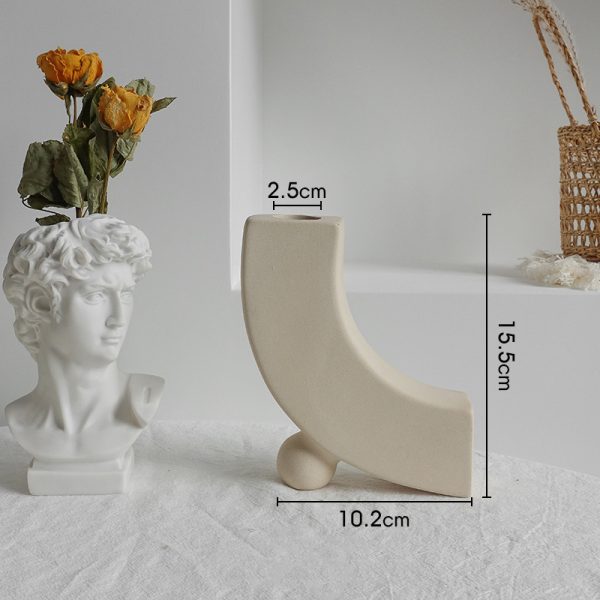 Simplicity Ceramic Vase Dry Flower Arrangement Home Decoration Ornament Living Room Display Art Vases - Image 4