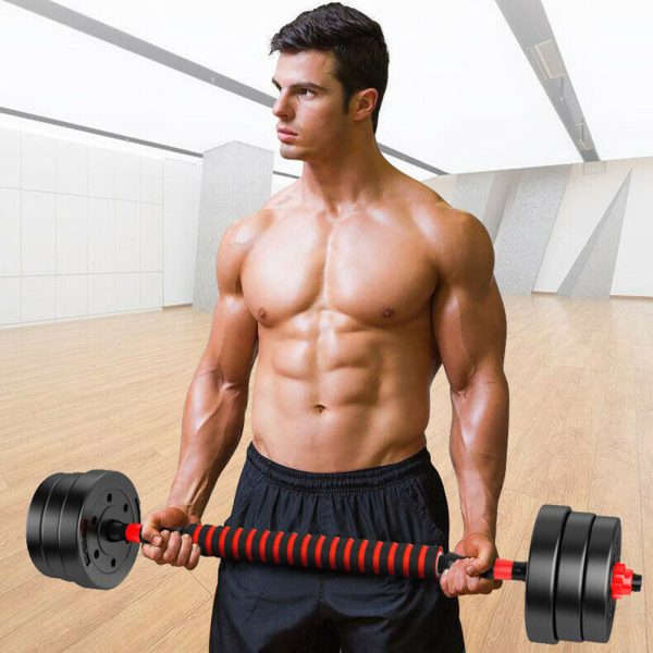 Home Training Arm Muscle Rubber Coating Dumbbell Barbell Fitness Equipment - Image 3