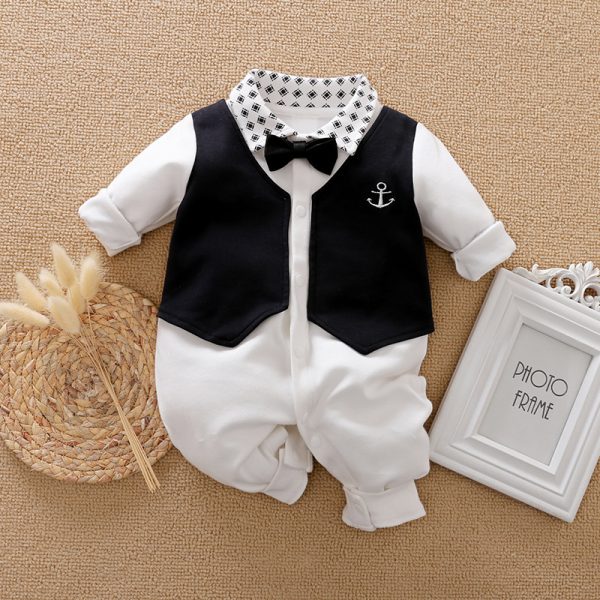 Baby Jumpsuit Spring And Autumn Models Foreign Trade Gentleman Baby Clothes Long-Sleeved Baby Clothes Baby Clothes - Image 3