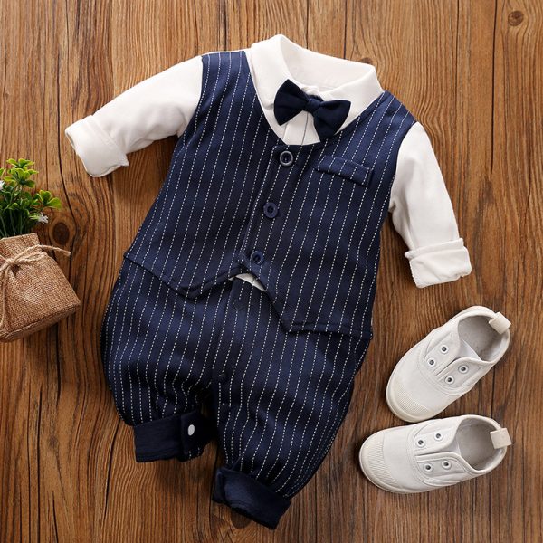 Baby Jumpsuit Spring And Autumn Models Foreign Trade Gentleman Baby Clothes Long-Sleeved Baby Clothes Baby Clothes - Image 6