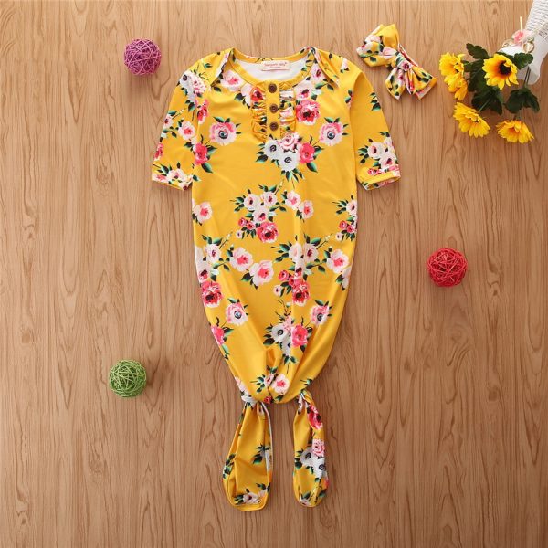 Ins Baby Floral Sleeping Bag Spring And Autumn Long-Sleeved Baby Anti-Kick Quilt  Headdress - Image 3