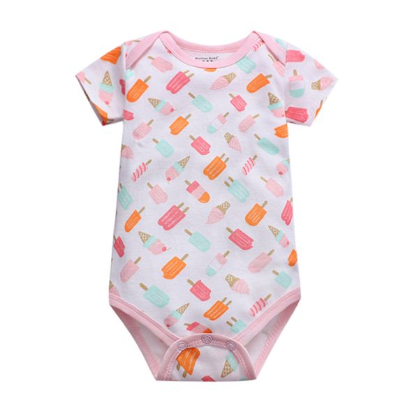 Short Sleeved Cotton Baby Jumpsuit Romper Triangle Jumpsuit - Image 2