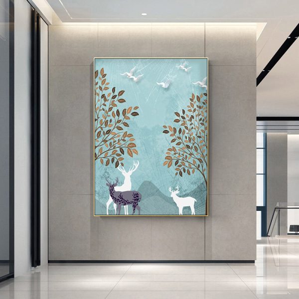 Nordic Modern Forest Landscape Living Room Wall Painting Canvas Painting - Image 2