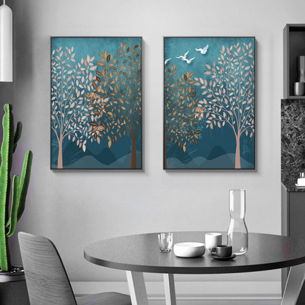 Nordic Modern Forest Landscape Living Room Wall Painting Canvas Painting - Image 4