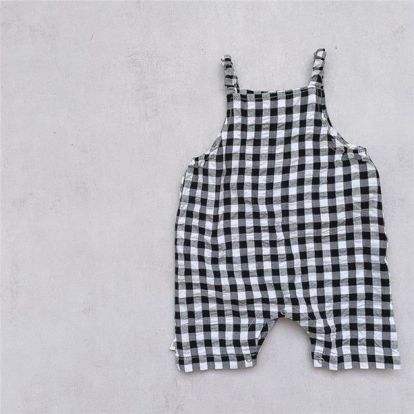 New Summer Baby Plaid Sling Shorts