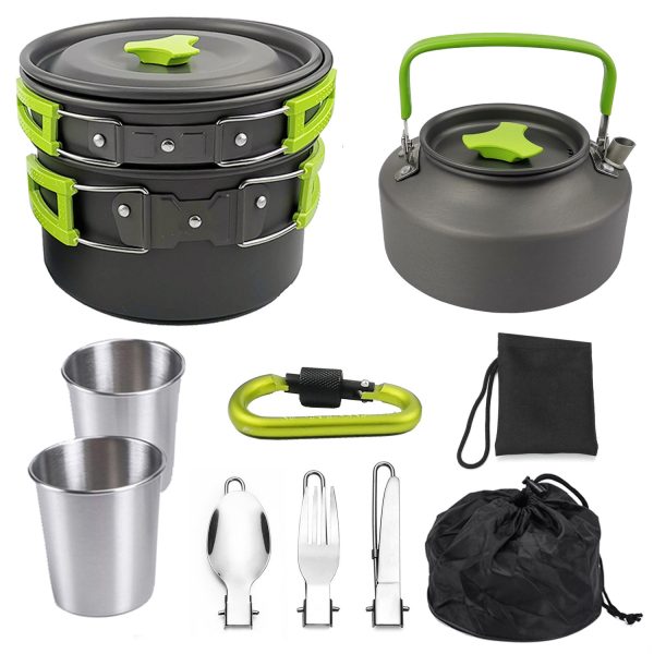 Outdoor Portable Cookware Mess Kit Camping Hiking Picnic - Image 2