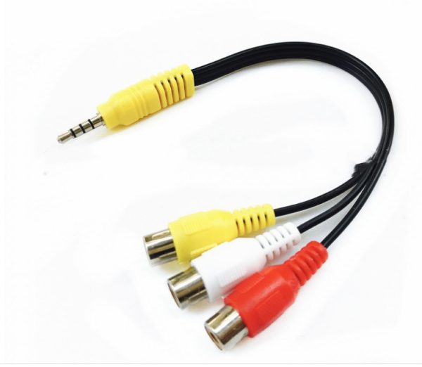 3.5Mm Female To Rca Yellow-White-Red Video Cable, 18Mm Extension Head 3.5 One-Point Three Av Cable Female Lotus Audio Cable - Image 5