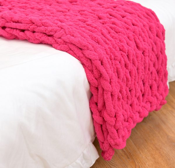 Handmade Coarse Yarn Knitted Chenille Rod Knitted Yarn Sofa Cover Blanket - Image 5