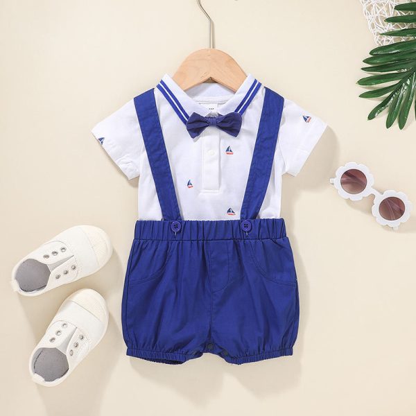 Gentleman'S Baby Short-Sleeved One-Piece Two-Piece Suit - Image 3