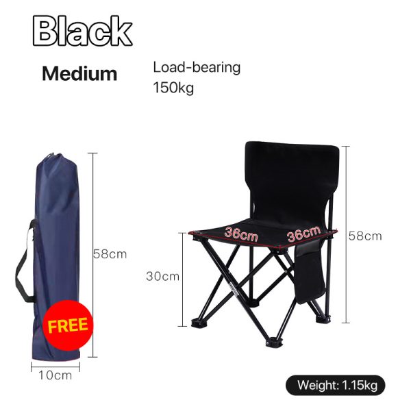 Folding Chair Outdoor Portable Backrest Fishing Chair Stool Painting Stool Chair Maza Small Chair - Image 2