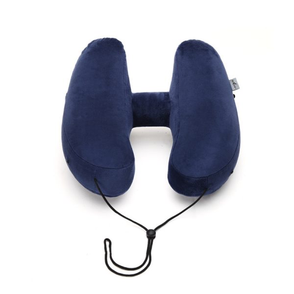 Hooded Travel Pillow H Shaped Inflatable Neck Pillow Folding Lightweight Nap Car Seat Office Airplane Sleeping Cushion Pillows - Image 8