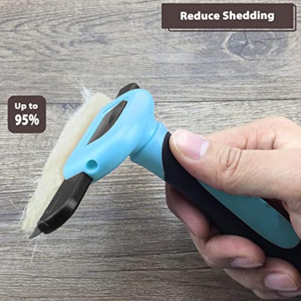 Professional Pet De Shedding Comb Tool Blue - Image 7