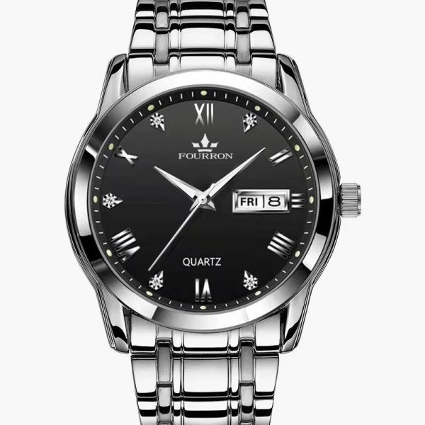 New Luminous Double Calendar Quartz Stainless Steel Waterproof Men's Watch With Watch - Image 10